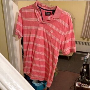 Chaps Pink and White Polo Shirt
